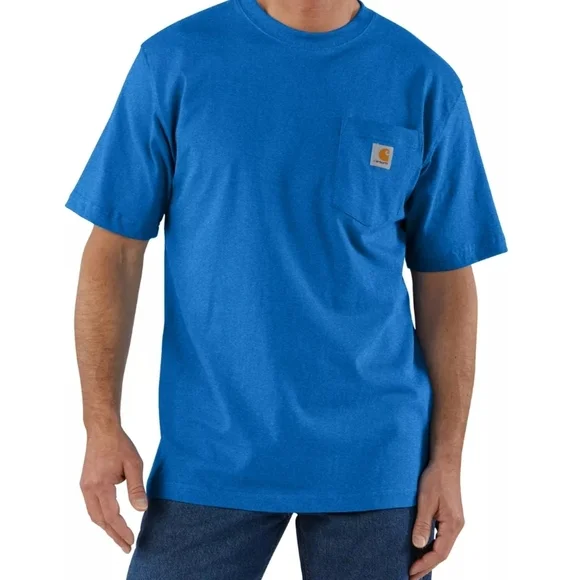 Carhartt Men's Blue Pocket T-Shirt - Picture 1 of 5